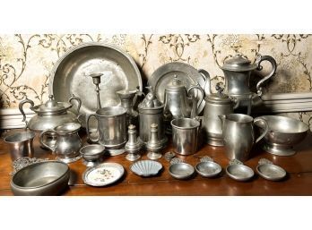 LARGE GROUPING OF VINTAGE PEWTER
