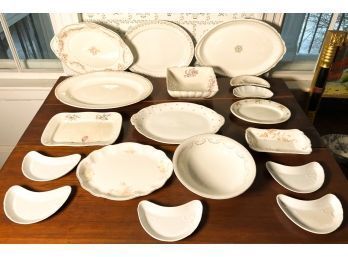 GROUPING OF ANTIQUE CHINA SERVING PIECES