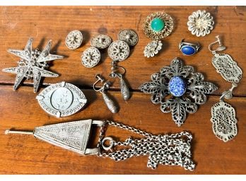 COLLECTION OF VICTORIAN JEWELRY, SOME STERLING