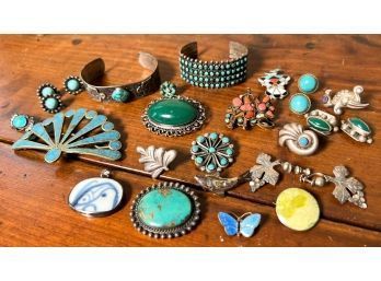 COLLECTION TURQUIOSE JEWELRY, MOSTLY STERLING