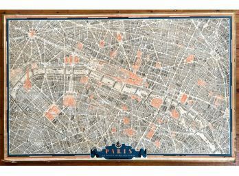 VINTAGE MAP ON BOARD OF PARIS