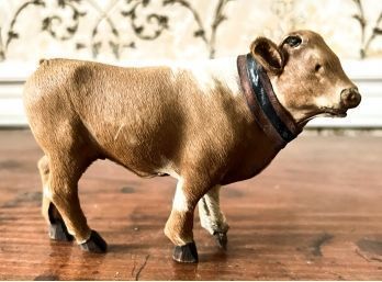 ANTIQUE COW TOY/FIGURE W/ REAL HIDE