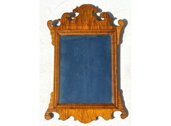 ANTIQUE CHIPPENDALE CURLY MAPLE MIRROR