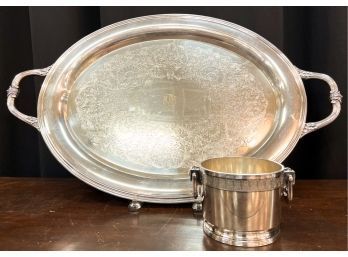 CONCORD SILVER PLATED TRAY W/ REED & BARTON BUCKET