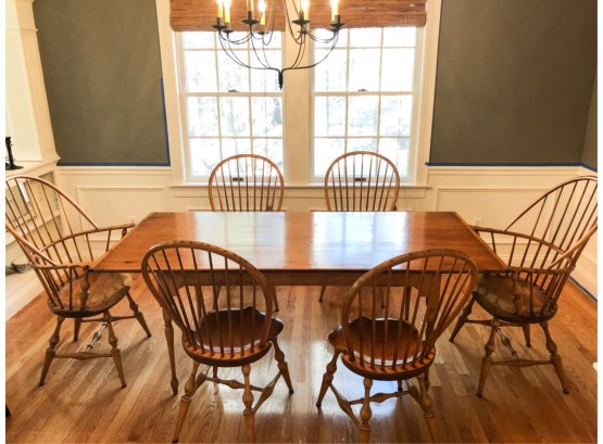 D R Dimes Dining Room Table 6, New Haven Dining Table And 6 Windsor Side Chairs