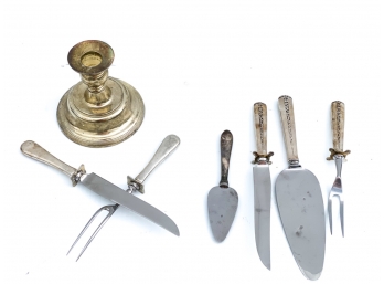 OLD NEWBURY CRAFTERS CARVING SET & OTHER WEIGHTED