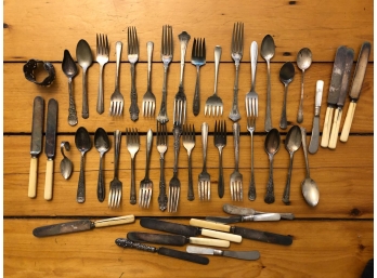 LARGE LOT SILVER PLATE UTENSILS