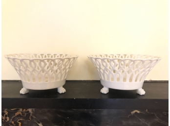 (2) RETICULATED PORCELAIN BOWLS