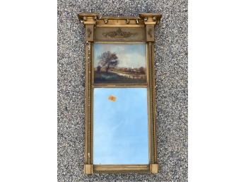 SPLIT COLUMN MIRROR WITH PAINTED PANEL