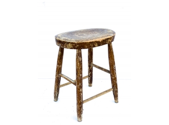 PAINTED STOOL W/ OVAL SEAT