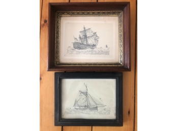 (2) G.F. CAMPBELL PEN AND INK PRINTS
