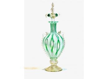 VENETIAN GLASS URN with FLORAL STOPPER
