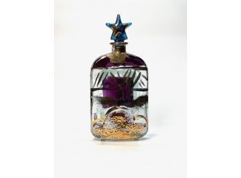 STUDIO ART GLASS FLASK with STAR STOPPER
