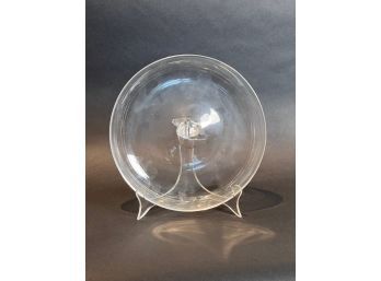 STEUBEN GLASS TRAY With TWIST HANDLE