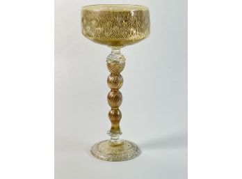 VENETIAN GLASS GOBLET in GOLD FLECK