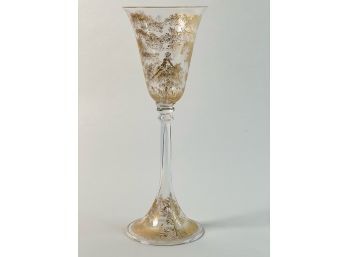 VENETIAN GLASS WINE with TRUMPET-FORM FOOT