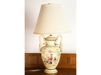 ITALIAN-STYLE TABLE LAMP with DOLPHIN HANDLES