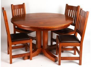 NATURA MUEBLES CHERRY TABLE & (4) CHAIRS