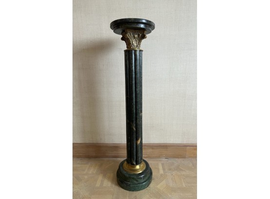 FINE QUALITY MARBLE PEDISTAL with BRONZE CAPITAL