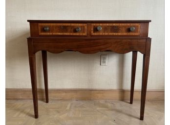 (19th c) MAHOGANY (2) DRAWER CONSOLE TABLE