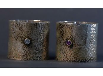 PAIR OF STERLING SILVER NAPKIN RINGS