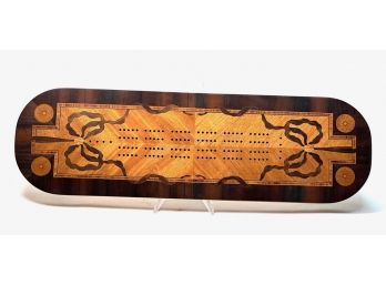 CRIBBAGE BOARD INLAID with CONTRASTING WOODS