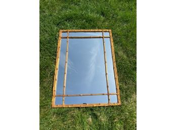 ASIAN INSPIRED MIRROR with FAUX BAMBOO FRAME