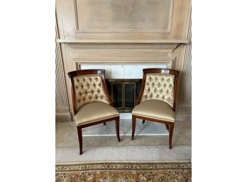 PAIR OF DESIGNOR QUALITY UPHOLSTERED CHAIRS