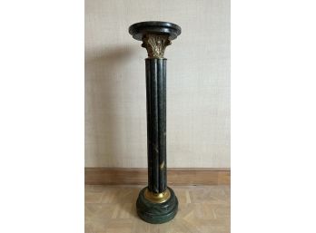 FINE QUALITY MARBLE PEDISTAL with BRONZE CAPITAL