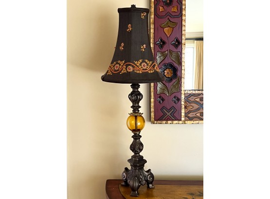 TABLE LAMP EMBROIDERED SHADE
