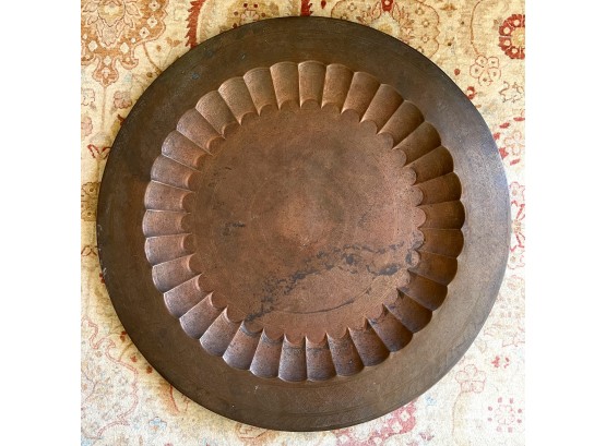 FAR EAST INDIAN DISHED COPPER TABLE TOP