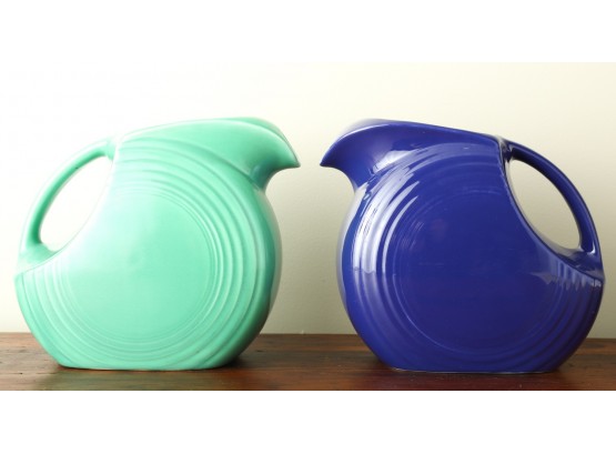 GREEN And BLUE FIESTA WARE PITCHERS