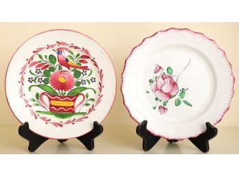 (2) FRENCH FAIENCE PLATES