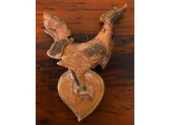 FOLK ART PULLEY CARVED in the FORM OF A ROOSTER