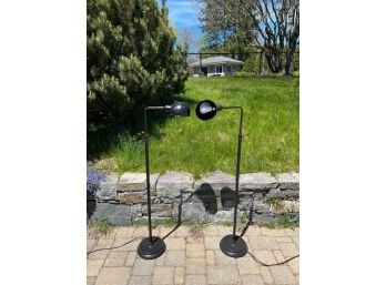 PAIR of STANDING READING LAMP with PIVOTING SHADE