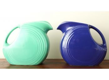 GREEN And BLUE FIESTA WARE PITCHERS