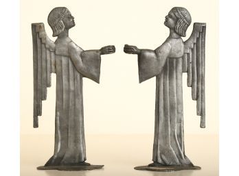 PAIR OF FIGURAL WEST GERMAN CANDLE HOLDERS