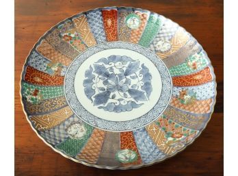 LATE (20th c) IMARI CHARGER with SCALLOPED RIM