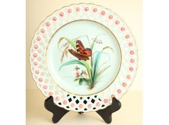 MINTON RETICULATED PLATE with BUTTERFLIES