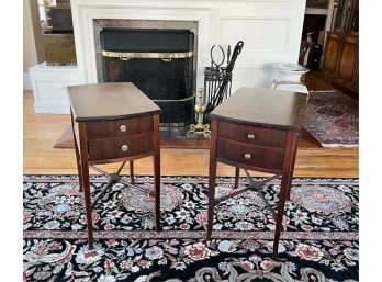 PAIR OF (2) DRAWER MAHOGANY END TABLES