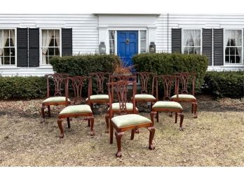 SET OF (8) CHIPPENDALE STYLE MAHOGANY SIDE CHAIRS