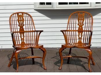 PR DR DIMES FIDDLEBACK WINDSOR STYLE ARMCHAIRS