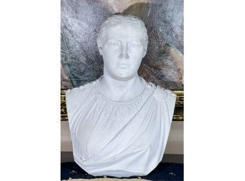 19th C 'H. HARVEY' SIGNED MARBLE BUST OF A WOMAN