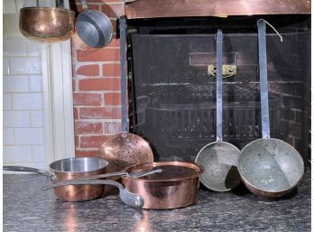 (5) PIECES OF MISC COPPER COOKWARE