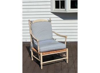PAINTED COUNTRY FRENCH STYLE OPEN ARMCHAIR