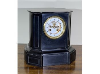 19th CENTURY FRENCH BLACK MARBLE MANTLE CLOCK