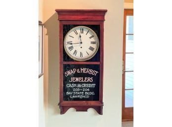SWAP & HERBST JEWELERS LAWRENCE  ADVERTISING CLOCK