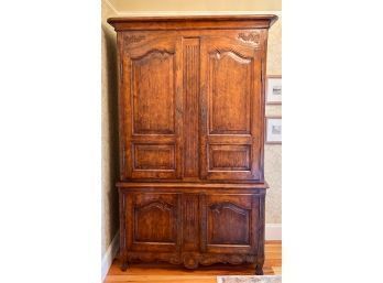 FABULOUS CARVED WALNUT FRENCH PROVINCIAL ARMOIRE