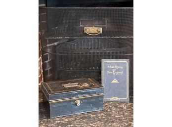 TIN DOCUMENT BOX & WHALE FISHERY OF NEW ENGLAND BOOK