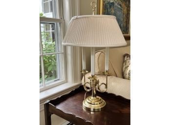 FINE QUALITY SOLID BRASS (2) LIGHT TABLE LAMP